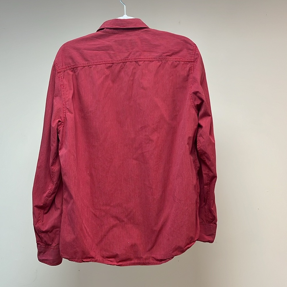 Red American Rag Pinstripe Button-Up Shirt - Picture 3 of 4